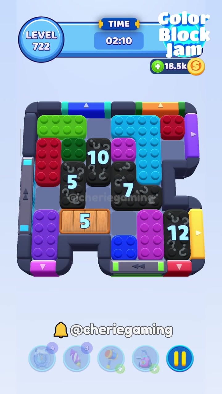 Alternate screenshot in the Level 723 folder showing a similar black-number layout but labelled Level 722 in game